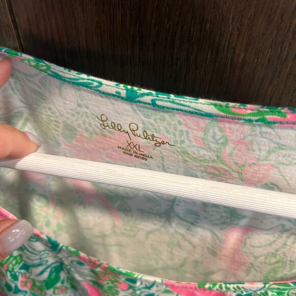 Lilly Pulitzer Green and Pink Floral Midi Dress - Picture 3 of 3